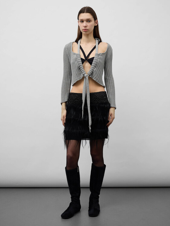 Grey Knitted Cardigan 