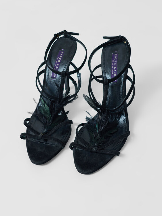 Ralph Lauren Feather Details Heels 