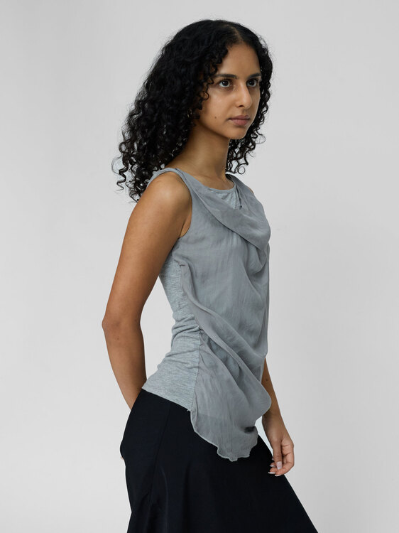 Grey Draped Vest 