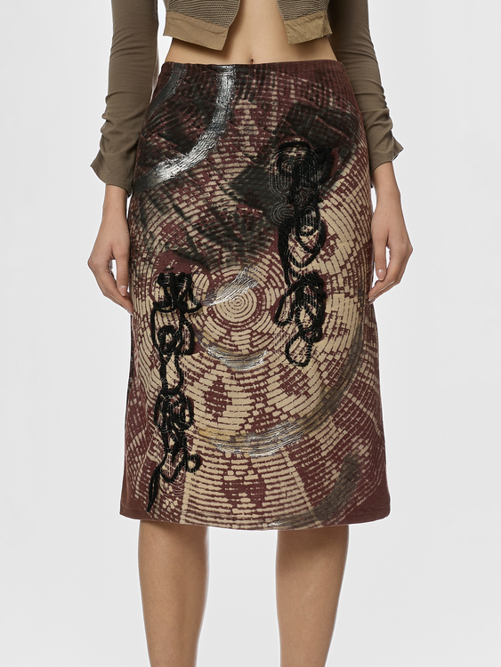 E-Play Graphic Print Skirt 