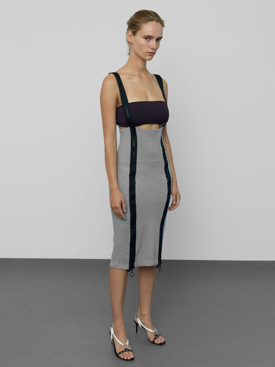 Ann-Sofie Back Zipper Dungaree Skirt 