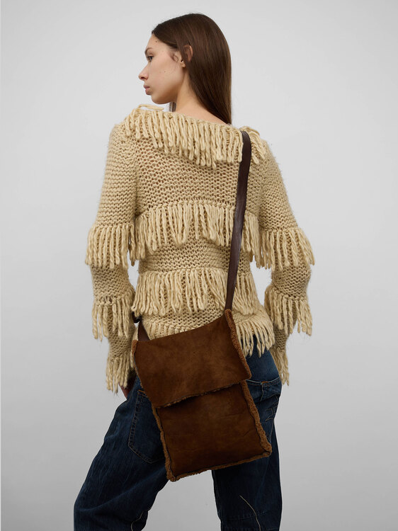 Shearling Satchel Bag 