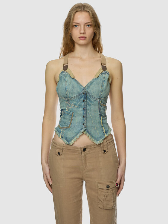 Light Blue Denim Bustier 