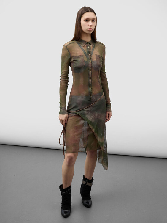 Plein Sud Tie-Dye Effect Midi Dress 