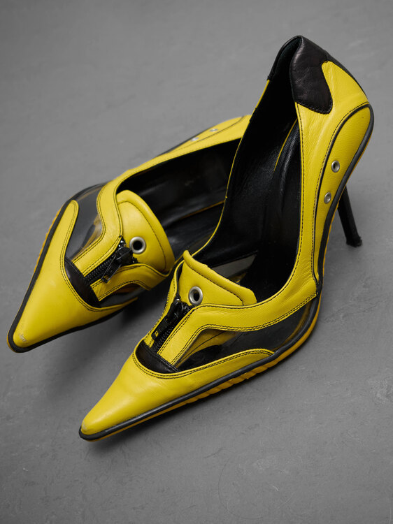Black and Yellow Pumps 