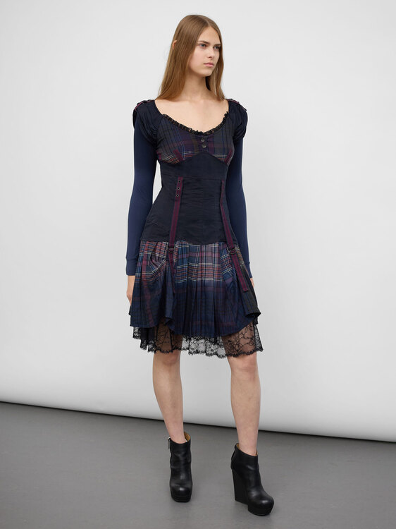 Deconstructed Midi Bustier Dress 