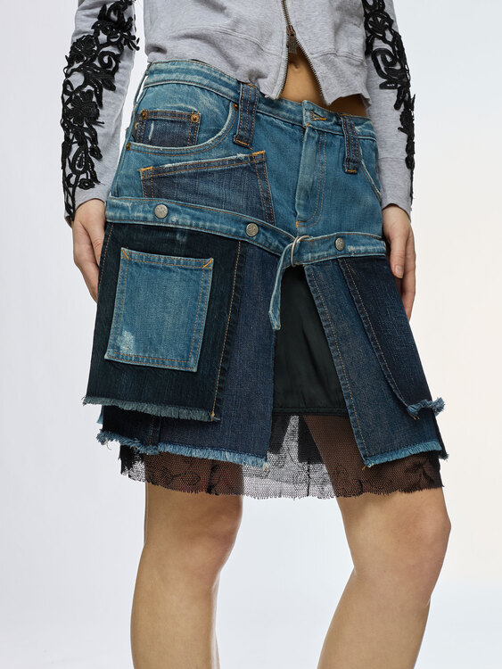 Michiko Koshino Denim Skirt 