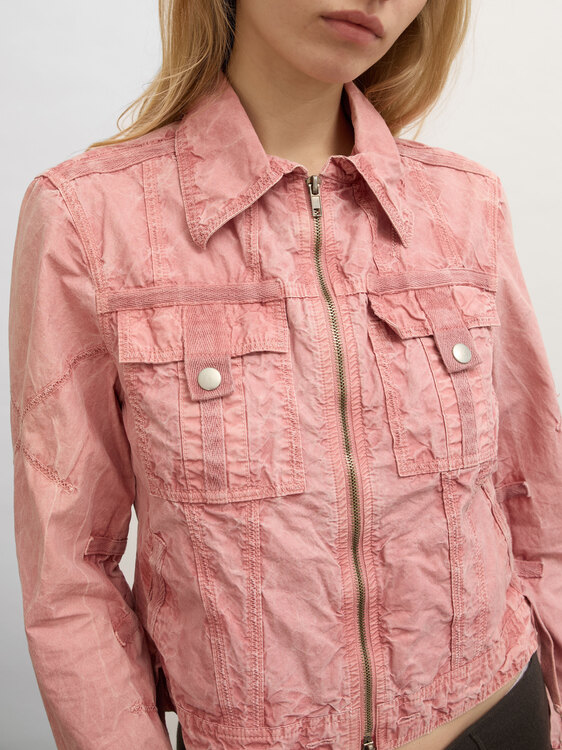 Pink Washed Effect Jacket 