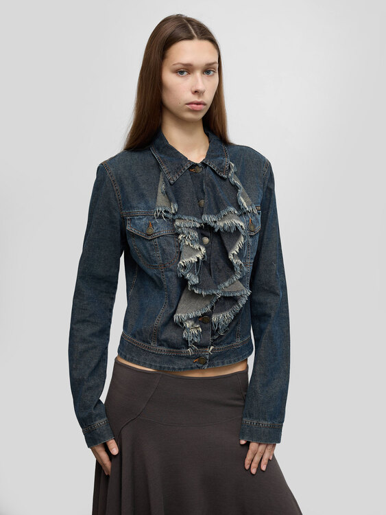 Plein Sud Frill Denim Jacket 