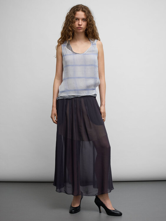 DieselStyleLab Layered Silk Chiffon Top 