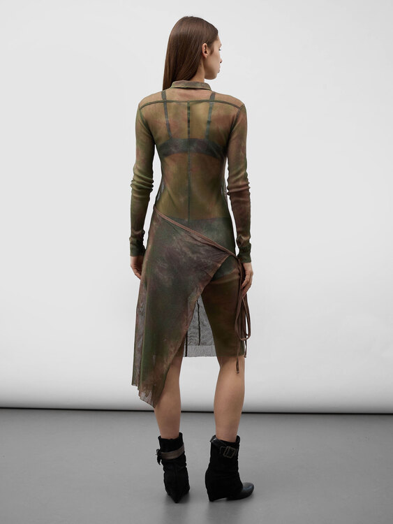 Plein Sud Tie-Dye Effect Midi Dress 