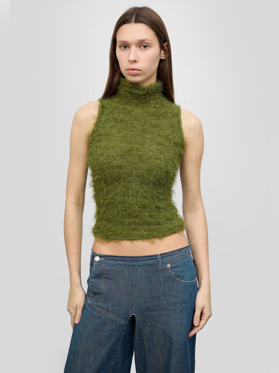 Cultura Fuzzy Turtleneck Vest 