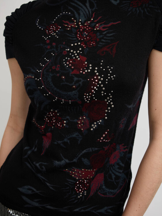 Merino Wool Graphic Print Vest 