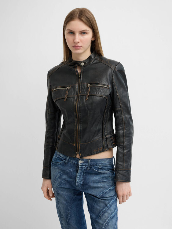 Miss Sixty Leather Biker Jacket 