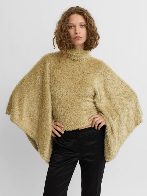 Plein Sud Flared Sleeves Fuzzy Jumper 
