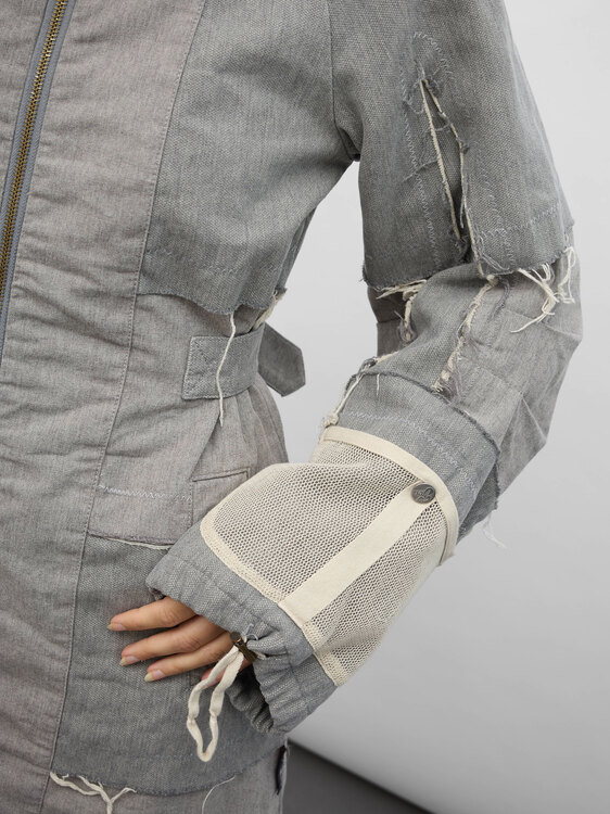 Michiko Koshino Canvas Patchwork Coat 