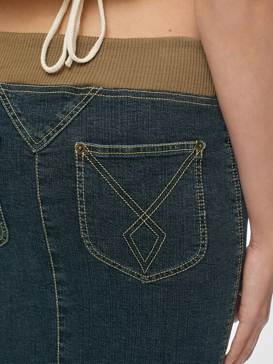 Plein Sud Denim Midi Skirt 