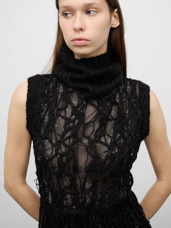 Knitted Turtleneck Vest 
