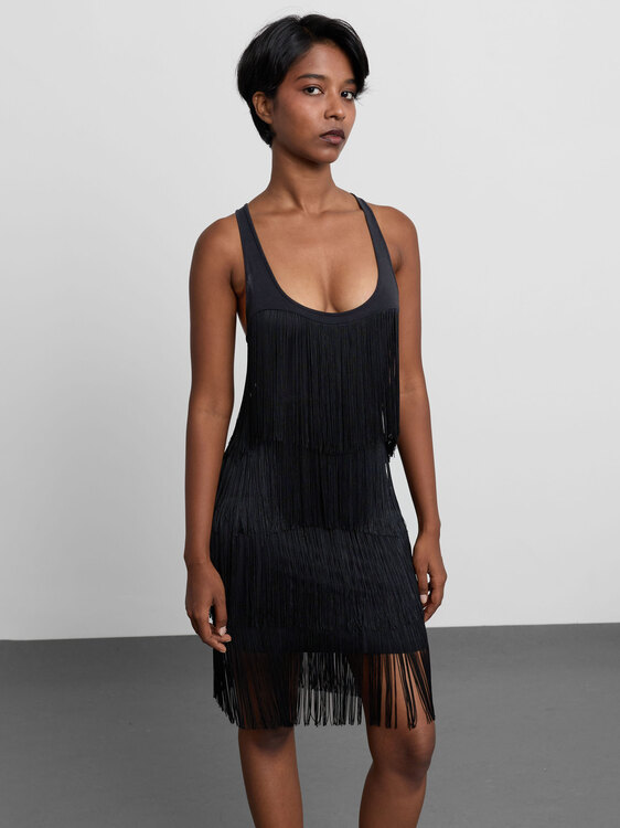 Patrizia Pepe Fringed Mini Dress 