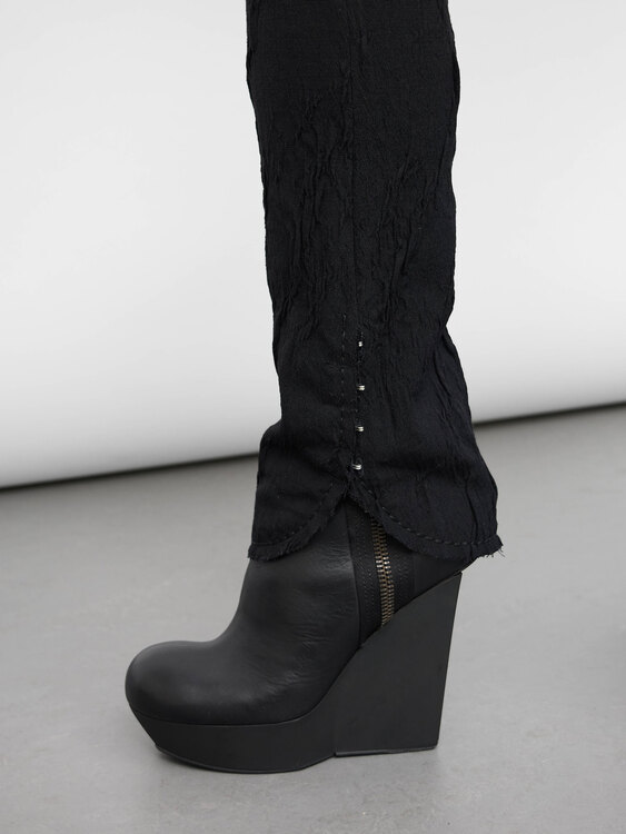 Plein Sud Crinkled Black Wool Suit 