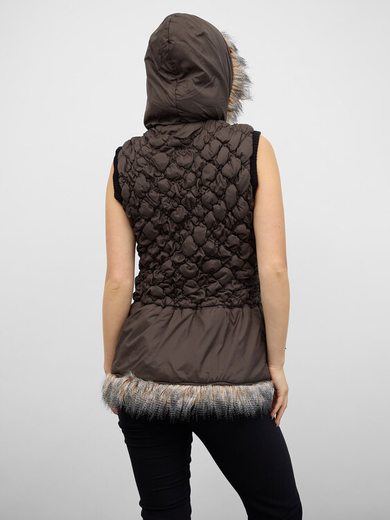 Brown Nylon Bubble Vest 
