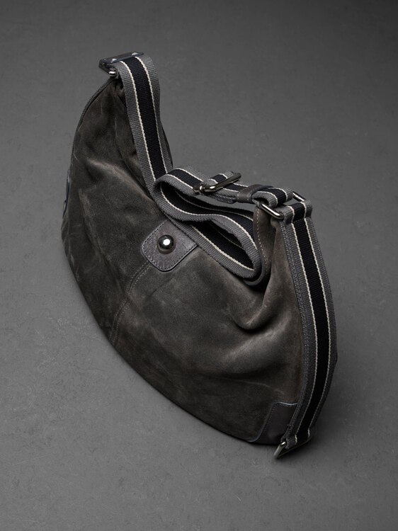 4US Grey Suede Hobo Bag 