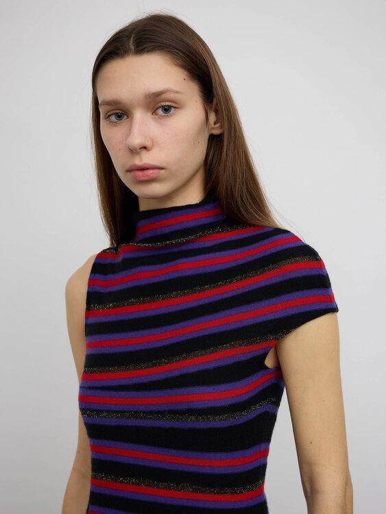 Asymmetrical Knitted Sleeveless Top 