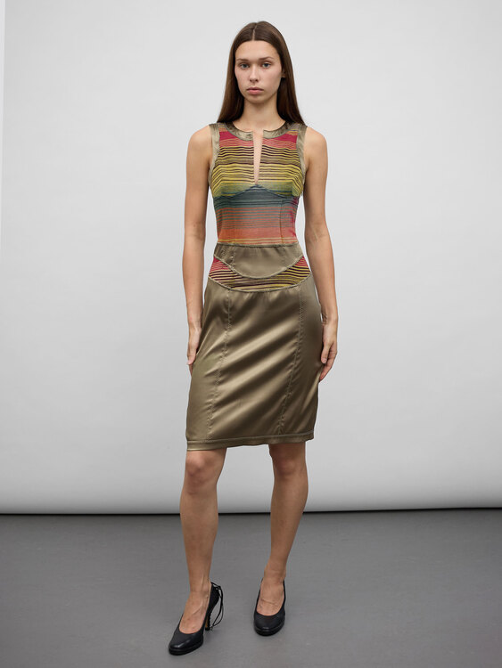 Satin Sunset Midi Dress 