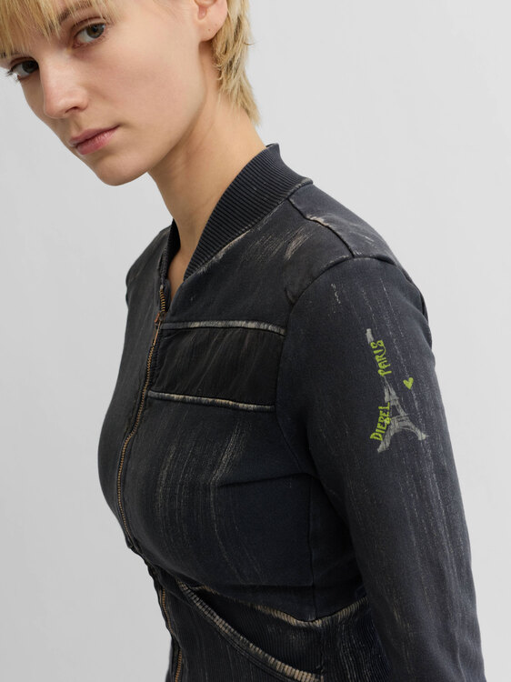 Diesel Bleached Zip-Up Cardigan 