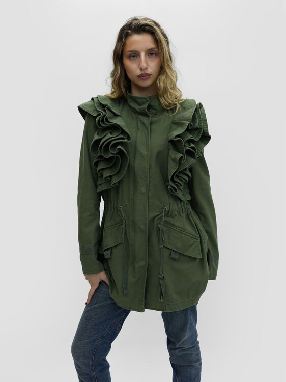 Valentino For GAP Ruffled Parka Jacket 