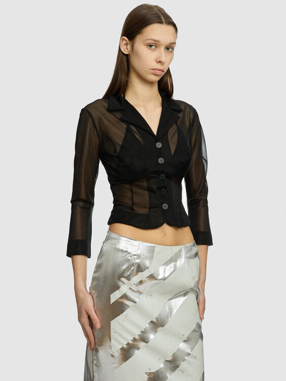 Plein Sud Black Mesh Blazer 