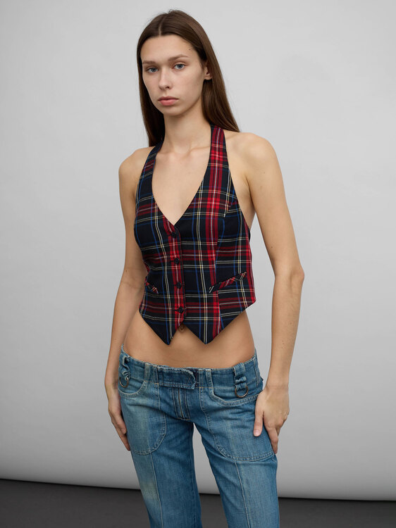 Tartan Halter Vest 