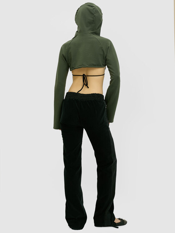 Nolita Black Velvet Low-Rise Trousers 