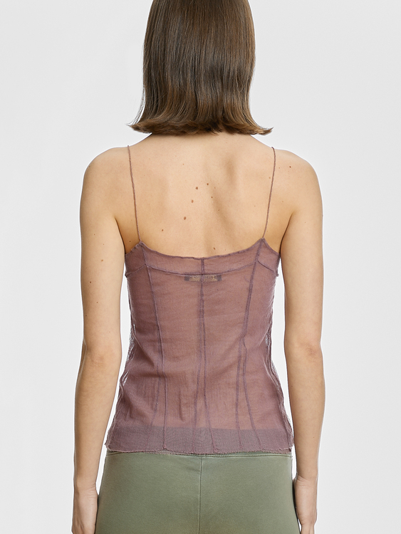 Plein Sud Lilac Mesh Camisole Top 