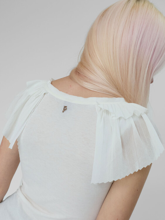 White Frilled Top 