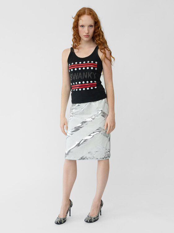 E-Play Silver Midi Skirt 
