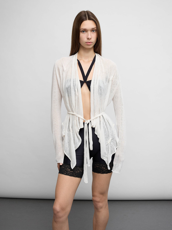 Sarah Pacini Shirred Cardigan 