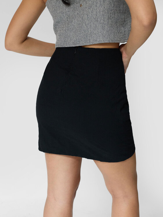 Balenciaga Exposed Lining Wool Skirt 