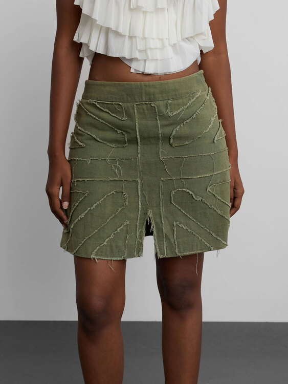 Fake London Canvas Mini Skirt 