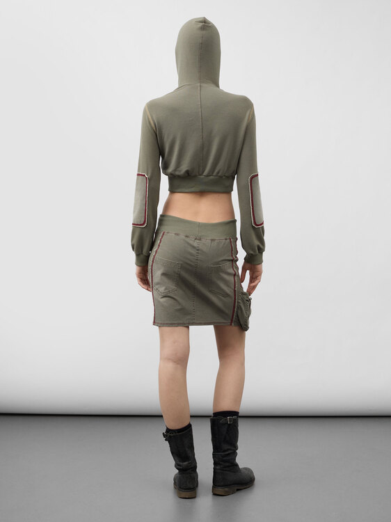 Washed Effect Hoodie And Skirt Set 