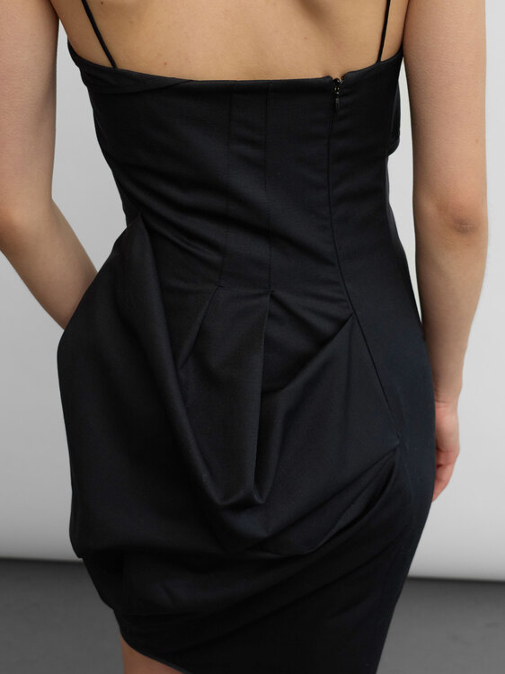Black Asymmetrical Dress 
