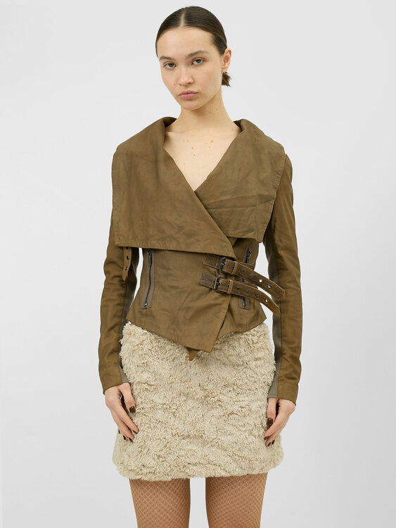 Asymmetric Leather Jacket 