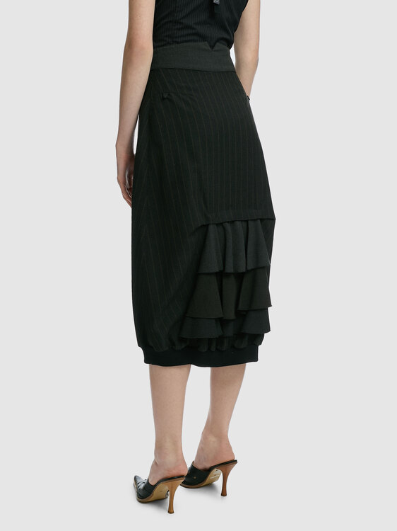 Cop Copine Pinstripe Midi Skirt 