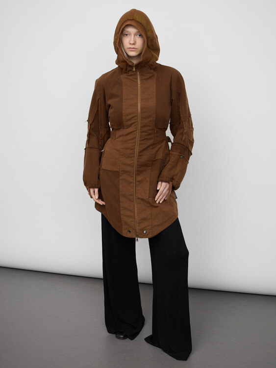 Michiko Koshino Canvas Patchwork Coat 