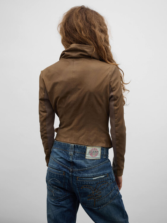 Asymmetric Leather Jacket 