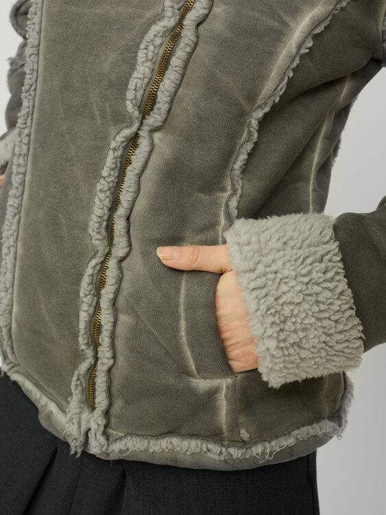 Grey Shearling Jacket 