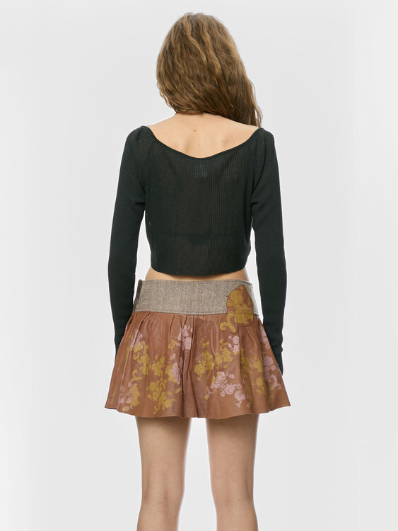 Michiko Koshino Leather Mini Skirt 
