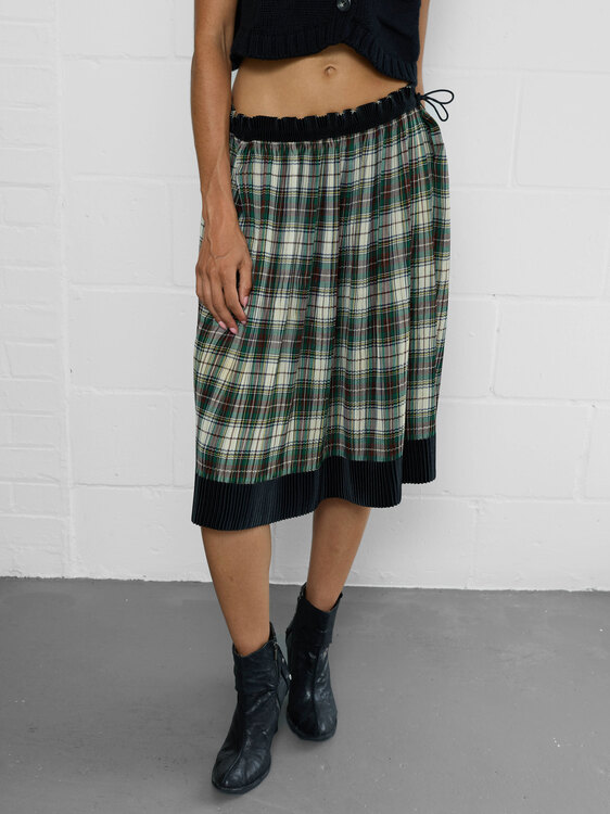 Zucca Pleated Midi Skirt 