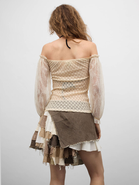 Off-Shoulder Lace Blouse 