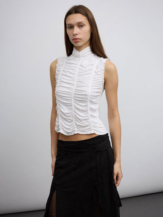 Gathered Mock Neck Top 